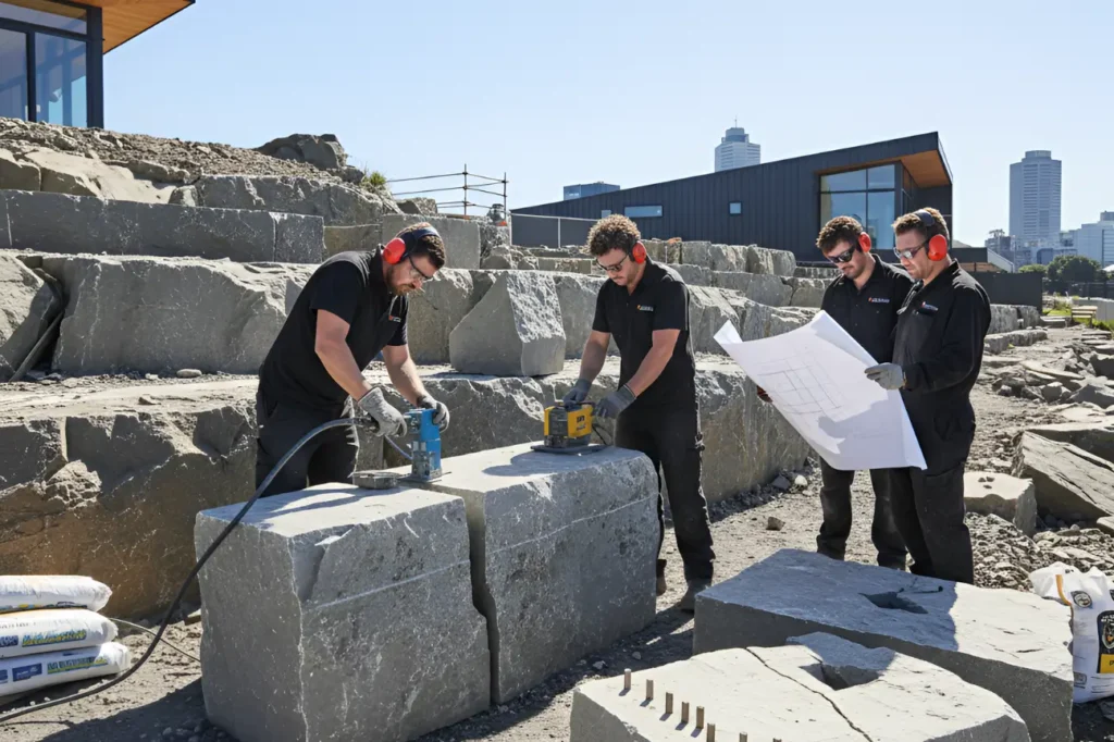 Custom rock breaking by Rock Breaking Auckland tailored for unique and complex site conditions.