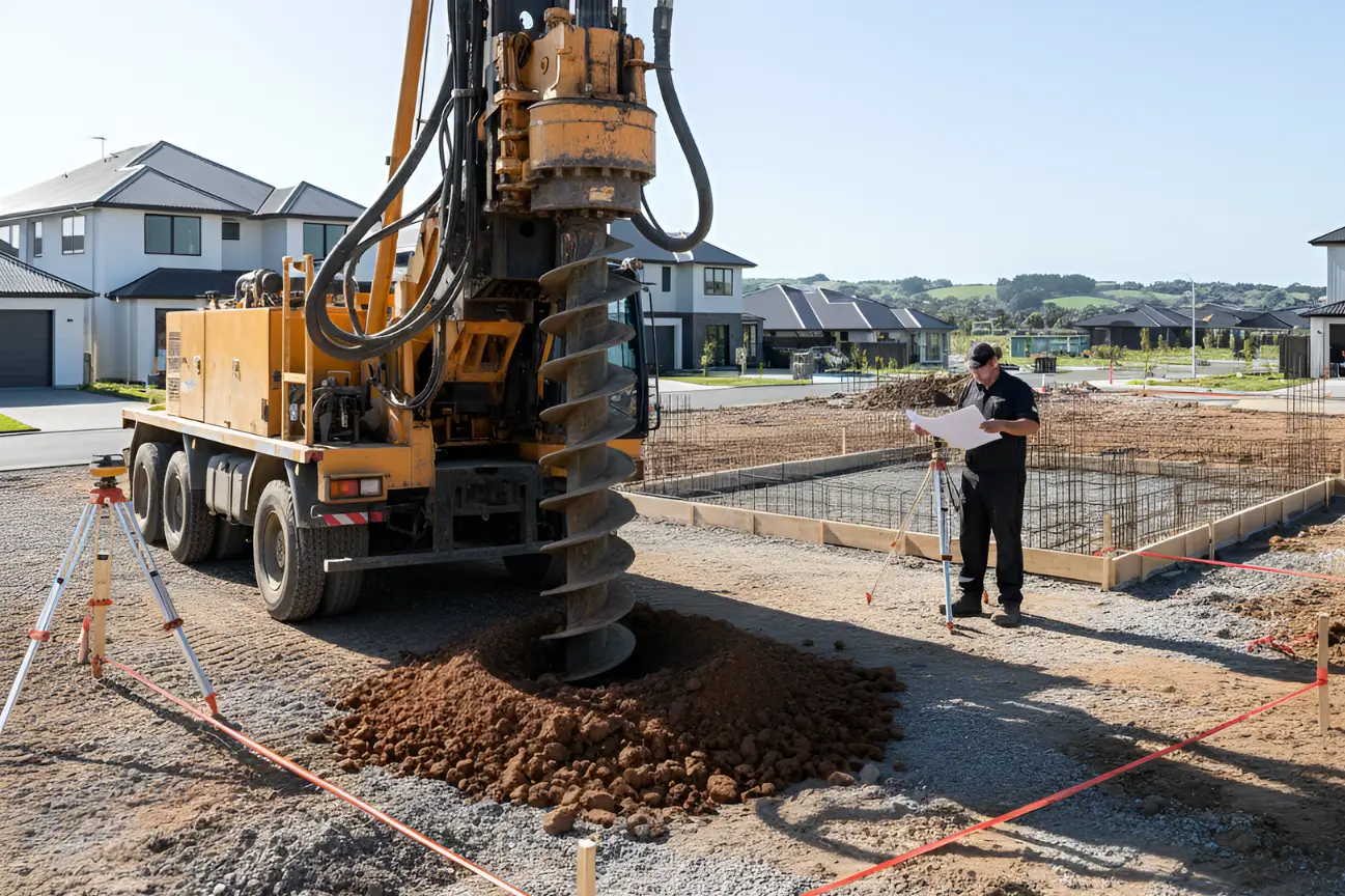 Professional site preparation and levelling services by Auger Hole Drilling Auckland for stable and accurate groundwork.